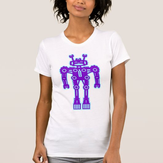 ロボットMk I - （紫と青） カスタマイズ -  Tシャツ (正面)