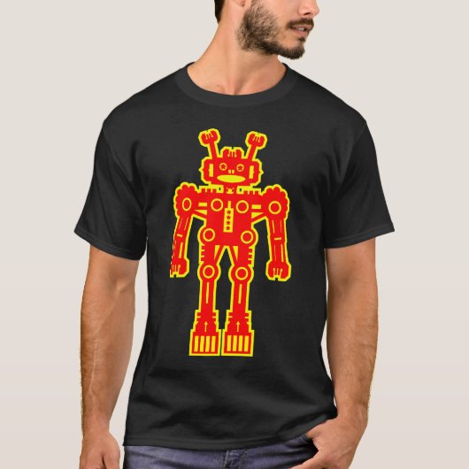 ロボットMk I - （赤と黄） Tシャツ (正面)