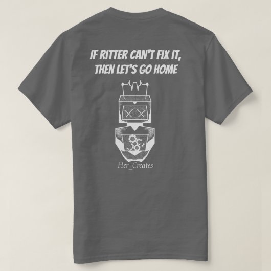 ロボットTシャツ（白バリアント） Tシャツ (デザイン裏面)