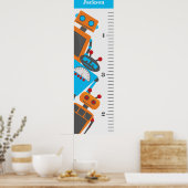 ロボットTrio子供の成長チャート ポスター (キッチン)