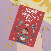 ロボットValentines日写真教室ホリデーカード シーズンカード