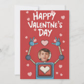ロボットValentines日写真教室ホリデーカード シーズンカード (正面)