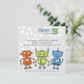 ロボッモダンカラフルツ・ボーイズ・ロボット誕生会 招待状 (スタンド正面)