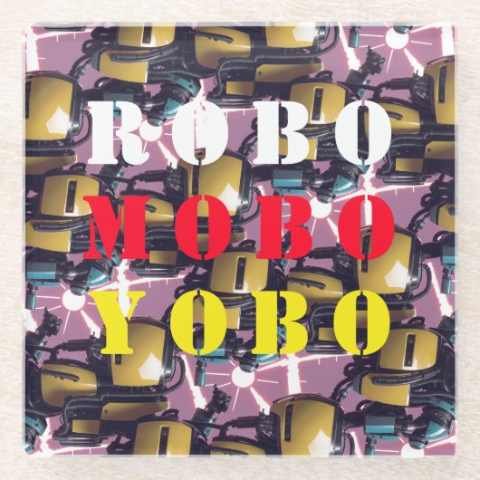 ロボモボ与保 ガラスコースター (正面)