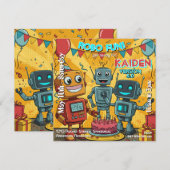 ロボ・ファン ロボット誕生日パーティー 招待状 (正面/裏面)