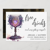 ロマおもしろいお洒落ティックなゴブレット結婚写真 セーブザデート (正面/裏面)