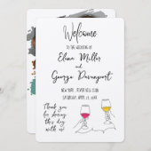 ロマお洒落ンスウェディング招待 招待状 (正面/裏面)