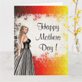 ロマかわいらしモダンムの母の日 カード (黄色い花)