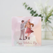 ロマかわいらしンス踊りカップルのバレンタインデーのカード カード (スタンド正面)