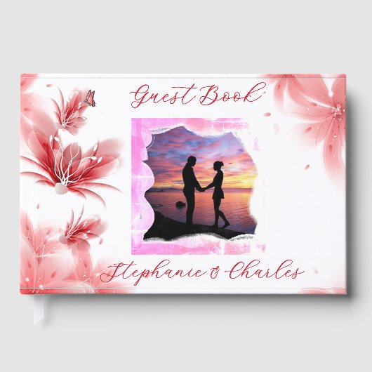 ロマエレガントニア蝶ピンクの花フローラ写真 ゲストブック (正面)