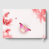 ロマエレガントニア蝶ピンクの花フローラ写真 ゲストブック (裏面)