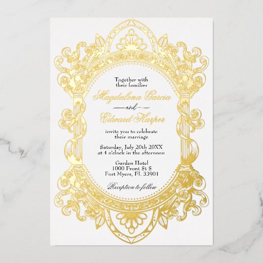 ロマエレガントビクトリアンス華美フレ結婚ーム 箔招待状 (正面)