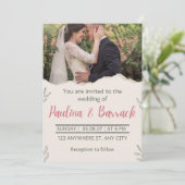 ロマエレガントモダンティックなミニマル結婚主義写真 招待状 (スタンド正面)