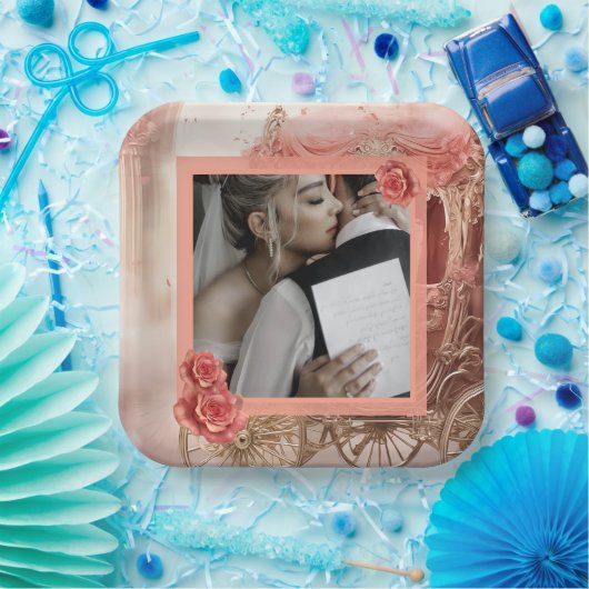 ロマエレガントモダント結婚ス ペーパープレート (パーティー)