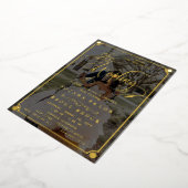 ロマエレガントンス |バラゴールドフォイル結婚フォト 箔招待状 (回転した状態)