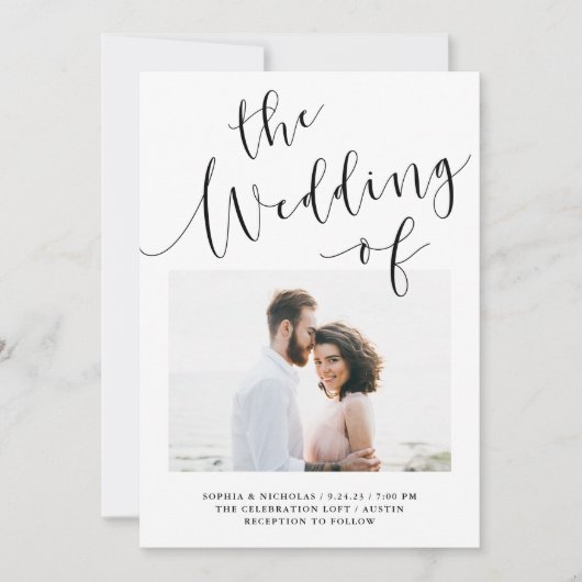 ロマエレガントンス |ミニマリスト2枚結婚の写真 招待状 (正面)