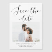 ロマエレガントンス |ミニマル写真日付の保存 マグネット招待状 (正面)