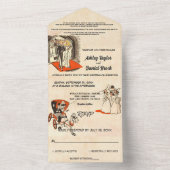 ロマエレガントンチカップル漫画本をテーマに結婚した オールインワン招待状 (内側)