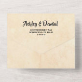 ロマエレガントンチカップル漫画本をテーマに結婚した オールインワン招待状 (裏面)