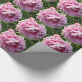 ロマエレガントンピンクのフローラの花ピンクの牡丹 ラッピングペーパー (角)