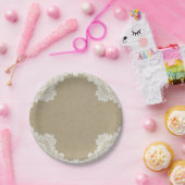 ロマエレガント素朴ンスホワイトレース&クラフト結婚ズ ペーパープレート (パーティー)