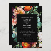 ロマカジュアルエレガントティックなオランダ結婚花模様 招待状 (正面/裏面)