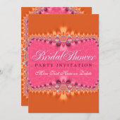ロマガーリーンスピンクブライダルシャワーパーティの招待状 招待状 (正面/裏面)