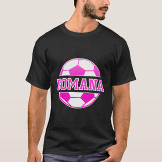 ロマナネームガールズサッカー遊スポーツファン Tシャツ