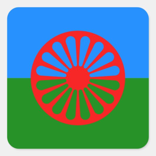 ロマニジプシー国旗 スクエアシール (正面)