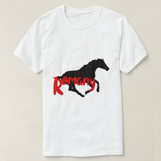 ロマニジプシー文字と馬 Tシャツ (デザイン正面)