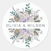 ロマニック植物紫シックフローラ ラウンドシール (正面)