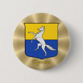 ロマノヒストリカルシールドオンゴールデン日が差すこと 缶バッジ (正面)