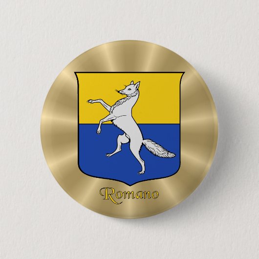 ロマノヒストリカルシールドオンゴールデン日が差すこと 缶バッジ (正面)