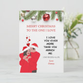 ロマパーソナライズされたおもしろいティブな夫/妻のクリスマス シーズンカード (スタンド正面)