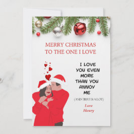 ロマパーソナライズされたおもしろいティブな夫/妻のクリスマス シーズンカード