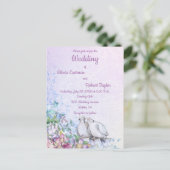 ロマパーソナライズされたティックな白い結婚鳩 ポストカード (スタンド正面)