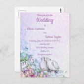 ロマパーソナライズされたティックな白い結婚鳩 ポストカード (正面/裏面)