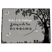 ロマパーソナライズされたンチ結婚ック ラージペーパーバッグ (正面)