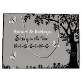 ロマパーソナライズされたンチ結婚ック ラージペーパーバッグ (裏面)