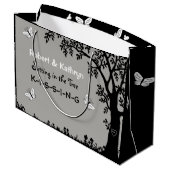 ロマパーソナライズされたンチ結婚ック ラージペーパーバッグ (裏面アングル)