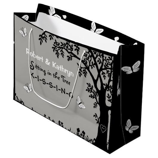 ロマパーソナライズされたンチ結婚ック ラージペーパーバッグ (正面アングル)