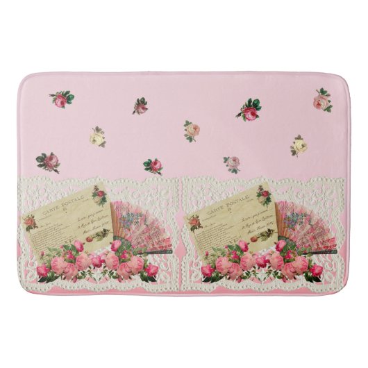 ロマビクトリアンンス – アンティークファン、ヴィンテージはがき バスマット (正面)
