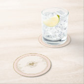 ロマフランスのス結婚ハート赤面ID870 ラウンドペーパーコースター (インサイチュ)