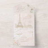 ロマフランスのンスウェディングRSVP赤面ID870 オールインワン招待状 (内側)