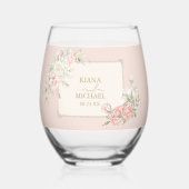 ロマフランスのンス結婚フローラフレーム赤面ID870 ステムなしワイングラス (裏面)