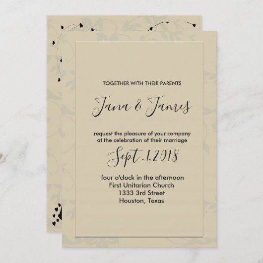 ロマモダンエレガントン結婚ト 招待状 (正面/裏面)