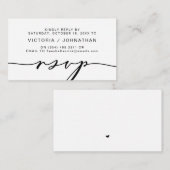 ロマモダンンス、ブラックスクリプト、ウェディングRSVP エンクロージャーカード (正面/裏面)