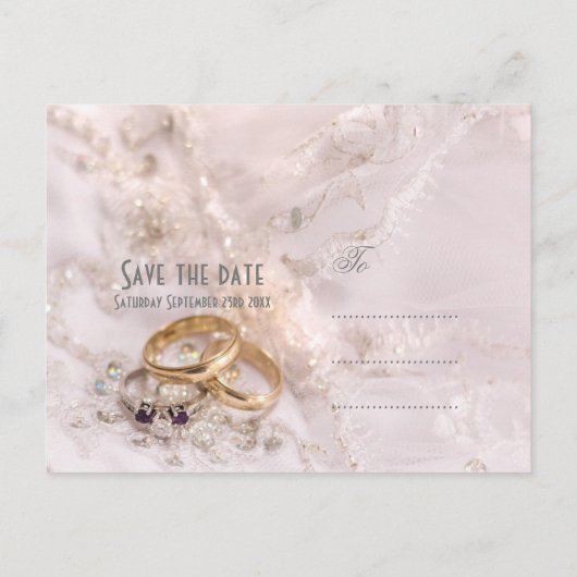 ロマモダンン結婚トの指輪はデートを除く 案内ポストカード (裏面)