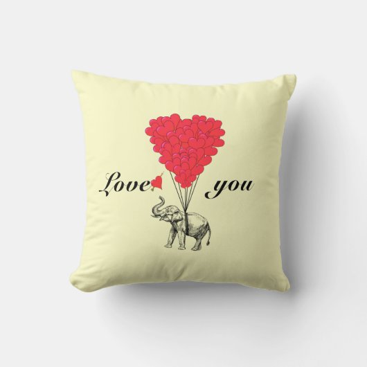 ロマンおもしろいティエレファントヴァレンティネス クッション (正面)
