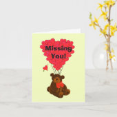 ロマンおもしろいティックなテディ恋しく思ベア カード (黄色い花)